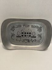 “Bless This House” Engraved Metal Tray 10.5