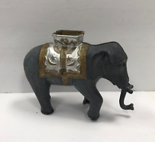 Vintage Estate Cast Iron Circus Elephant Moving Coin Bank 6