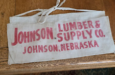 Vintage Johnson Lumber & Supply Nail Apron Johnson Nebraska picture