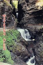 Watkins Glen NY New York Waterfall Schuyler County Scenic 6x4 Vtg Postcard U5 picture