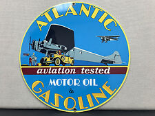 Atlantic gasoline Oil  aviation vintage round metal  sign reproduction picture