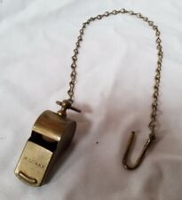 Antique WWI Brass Military Whistle +Chain & Hook Made In USA Authentic Militaria picture