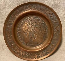 Vintage 7” Handmade Etched Copper Plate picture