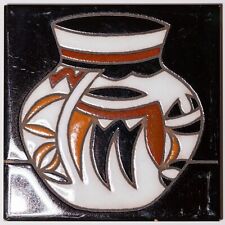 Hand painted Vintage Tile Trivet Arius Tyle Co Made In Italy 6x6 Lightning Pot picture