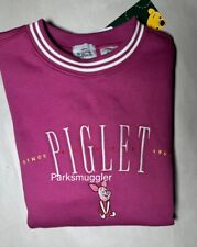 Disneyland Winnie The Pooh Piglet Pink Embroidered Pullover Sweatshirt Small picture