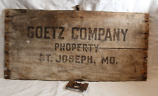 Vtg / Antique  Goetz St Joseph MO ~ Made from Old Wood Crate ~ Advertising Sign picture