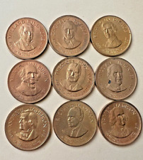 Vintage U.S. President Brass Bronze Medal Tokens (Set of 9 Assorted Coins) picture