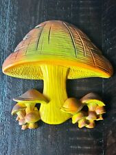 Vintage Mushroom Wall Plaque 3D Yellow Hippie 1970s USA Chicago 1971 Groovy picture