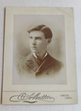 Vintage Cabinet Card Young Man by O.M. Halter in Delta, Ohio picture