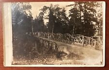 RPPC Rustic Bridge, Bemidji, Minnesota MN 4 cxls UDB 1906- L. Noble Larimore ND picture