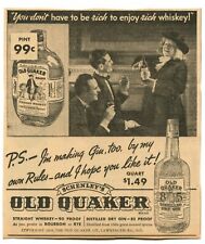 1936 NEWSPAPER PRINT AD OLD QUAKER GIN WHISKEY BREWIANA $1.49 A QUART picture