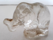 vintage solid clear glass elephant 1.75