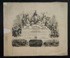 1876 antique CENTENNIAL INTERNATIONAL EXHIBITION CERTIFICATE stock board finance picture