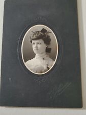 Vintage Cdv Beautiful Lady With Bow By Wilson of Pawnee City, Neb picture