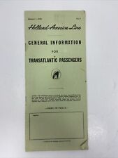 1955 Holland-America Line General Information Transatlantic Passengers Pamphlet picture
