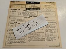 AEA Tune-Up Chart System 1956 Buick Eight Cylinder Series 40 Special picture