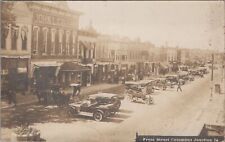 Front Street Columbus Junction,John L.Collins,Variety Old Cars Iowa RPPC, 1919 picture