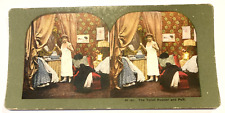Antique Stereoview Card No. 35 (b) The Toilet Powder and Puff. Green Border picture