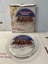 Budweiser  Glassware Large Clydesdales Horse Platter Indiana Glass 1995 w/ box picture