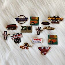 Assorted Vintage Pins Ford Mustang Holley Edelbrock Race Rock Hot Rod Muscle Car picture