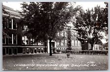 Gillespie Illinois~Community High School Gym~Second Building~1952 RPPC picture