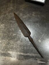 Antique 1850's Old Iron Hand Forged Strong Solid Shank Spear Head Lance picture
