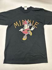 Vintage 90’s Disney Minnie Mouse Raised Texture Patterned Print Shirt Medium Blk picture