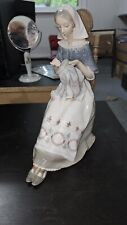 Lladro The Embroider Lady Sewing in Chair #4865 Beautiful picture