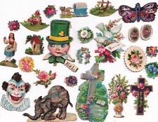 Wonderful Whimsical 1800's Victorian Miniature Die Cut Scrap Lot -Up to 2 inches picture