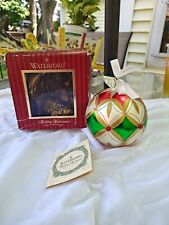 Rare Waterford Holiday Heirloom Ballymore Jeweled Ball Ornament W Box Rare picture