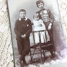 Antique Cabinet Card Photo Scottish Family Lad Lass Boy Girl Victorian Scotland picture