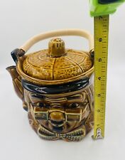 Vtg Ceramic Ben Franklin Teapot Japan Colonial Face with Bow Tie Wrapped Handle picture