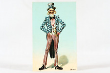 Antique Uncle Sam Stars & Stripes Postcard Patriotic America Independence Day picture