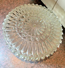 Vintage HEAVY Cut Crystal Ceiling Light Shade Dome Art Deco, Mid Century picture