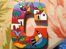 Wooden Brightly Painted Initial 