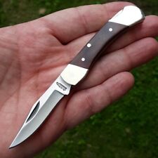 Uncle Henry Schrade Brown Bear Pocket Knife Stainless Blade Woodgrain Handle LB3 picture