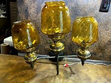 Antique Wall Triple Sconce Light Fixture Stockyard Club & Billiard Parlor Lamp  picture