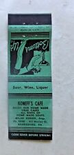 1940's Pinup Matchbook. Koneff's Cafe, Harrisburg, Pennsylvania. Bottoms Up.  picture