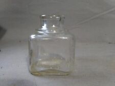 Vintage Antique Style Square Clear Glass Inkwell Bottle ink picture
