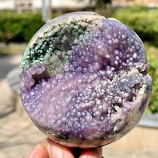 389G Natural Grape Agate Crystal Ball Reiki Healing Home Decoration Gemstone picture