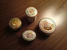 Lot/4 ~ Vintage BILSTON AND BATTERSEA Enamels Pill/Trinket Boxes - Very Nice picture