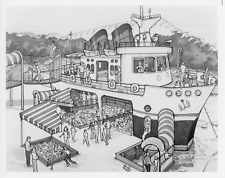 1984 Hanna Barbera Theme Park Concept Drawing H.B.S. Funliner Press Photo 8x10 picture
