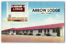 c1950's Arrow Lodge Motel Roadside Alma Nebraska NE Unposted Vintage Postcard picture