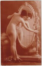 Original French real photo postcard risqué erotic nude study 1920 RPPC pc #903 picture