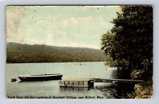 Milford MA-Massachusetts, Boat Landing, Wawbeek Cottage, Vintage c1911 Postcard picture