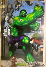 ROLLED 2003 THE HULK PUNCH MARVEL COMICS 22X34 POSTER TRENDS INT 2714 picture