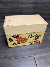 Vintage OHIO ART, Printed Lithograph Metal Recipe Box, Floral Print, Rectangle picture