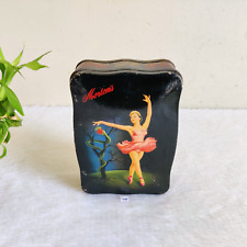 1950s Vintage Dancing Lady Snake Eating Apple Graphics Morton Sweets Tin T427 picture
