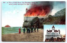 Postcard A View of Cliff House, San Francisco, During 1907 Fire picture