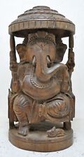 Antique Wooden God Ganesha Idol Figurine Original Old Hand Carved picture